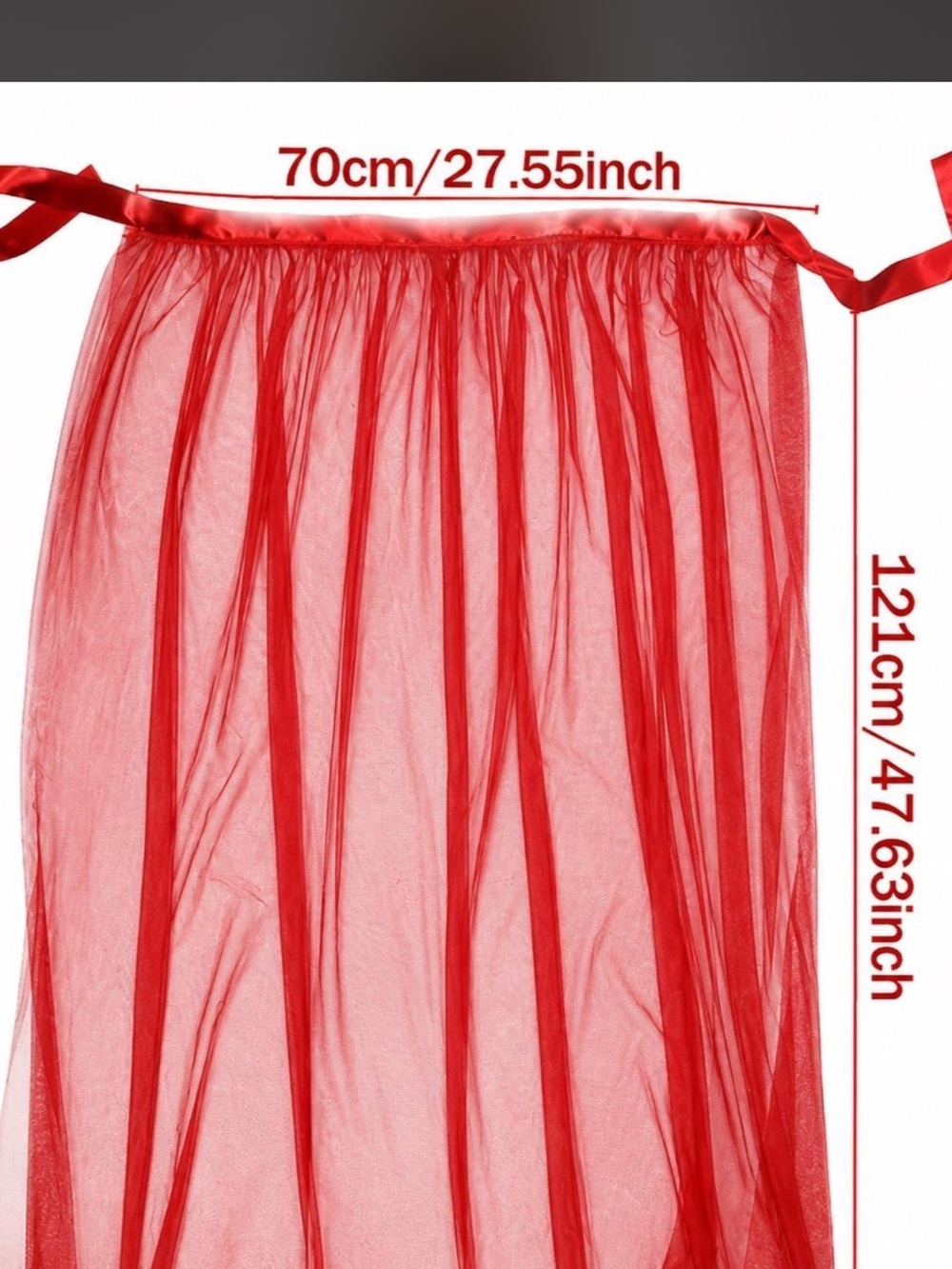 Strapless Textured Mini Dress with Red Tulle Overlay - Picture 3 of 3